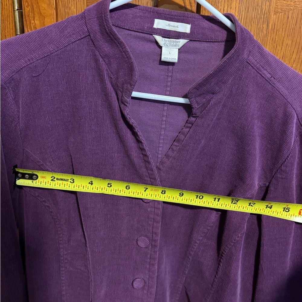 Purple Corduroy Button Down Jacket - image 3